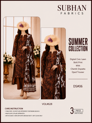 Ladies Digital Lawn Bold Printed 3 Piece - Unstitched