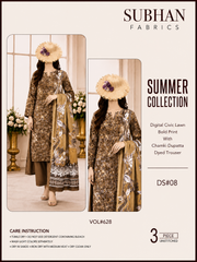 Ladies Digital Lawn Bold Printed 3 Piece - Unstitched