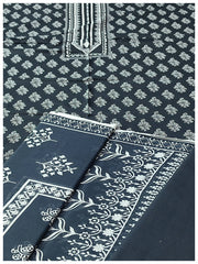 Shaista Lawn Printed 3 Piece Suit Spc Black & White Unstitched