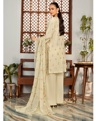 3 PC Unstitched Suit Embroidered Lawn By Sanam Saeed | Article-06