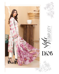 D-06 | 3Pc Unstitched Suit Printed Lawn Collection By Humdum