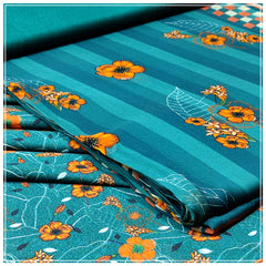 Ladies Lawn Karandi Digital Printed 3 Piece Suit With Chiffon Dupatta - Unstitched