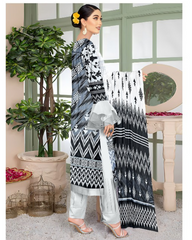06 - Florence By Amfahh Ladies Digital Lawn Printed 3 Piece Suit - Unstitched