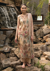 D-05 | 3 Pc Unstitched Embroidered Digital Printed Lawn Flora By Sanam Saeed