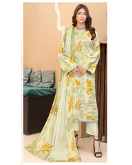 D-07 | 3Pc Unstitched Suit Digital Printed Lawn Floral V2 By Humdum