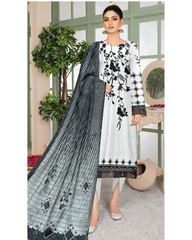 07 - Florence By Amfahh Ladies Digital Lawn Printed 3 Piece Suit - Unstitched