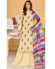 07 - Florence By Amfahh Vol 11 Ladies Digital Lawn Printed 3 Piece Suit - Unstitched