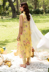 D-06 | 3Pc Unstitched Suit Printed Lawn Chikenkari Koel By Humdum