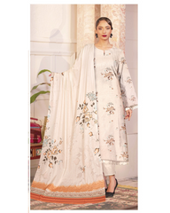 D-08 | 3Pc Unstitched Suit Digital Printed Lawn Floral V2 By Humdum