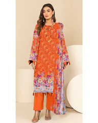 08 - Florence By Amfahh Vol 06 Ladies Digital Lawn Printed 3 Piece Suit - Unstitched