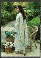 D-07 | 3 Pc Unstitched Embroidered Digital Printed Lawn Flora By Sanam Saeed