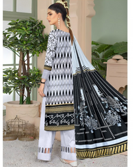 08 - Florence By Amfahh Ladies Digital Lawn Printed 3 Piece Suit - Unstitched