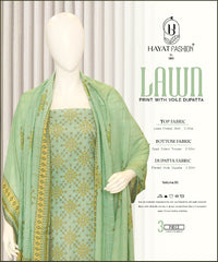Printed Lawn 3Pc With Daimond Voil Dupatta