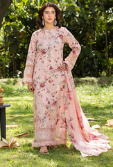 D-10 | 3Pc Unstitched Suit Printed Lawn Chikenkari Koel By Humdum