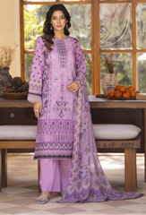 D-09 | 3Pc Unstitched Suit Embroidered Printed Lawn Zarwisha By Humdum