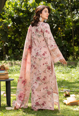 D-10 | 3Pc Unstitched Suit Printed Lawn Chikenkari Koel By Humdum