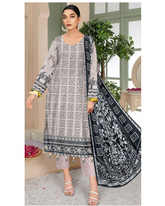 10 - Florence By Amfahh Ladies Digital Lawn Printed 3 Piece Suit - Unstitched
