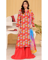 10 - Florence By Amfahh Vol 11 Ladies Digital Lawn Printed 3 Piece Suit - Unstitched