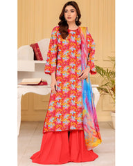10 - Florence By Amfahh Vol 11 Ladies Digital Lawn Printed 3 Piece Suit - Unstitched