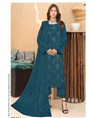 D-01 | 3Pc Unstitched Suit Bareeze Embroidered Allover Lawn Vol 1 By Humdum