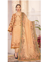 D-01 | 3Pc Unstitched Suit Digital Printed Lawn Floral V2 By Humdum