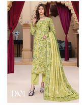 D-01 | 3Pc Unstitched Suit Printed Lawn Collection By Humdum