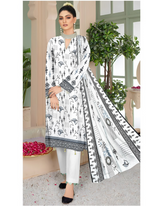 01 - Florence By Amfahh Ladies Digital Lawn Printed 3 Piece Suit - Unstitched