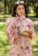 D-10 | 3Pc Unstitched Suit Printed Lawn Chikenkari Koel By Humdum