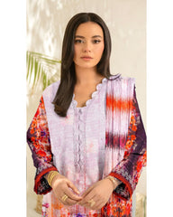 10 - Florence By Amfahh Vol 06 Ladies Digital Lawn Printed 3 Piece Suit - Unstitched