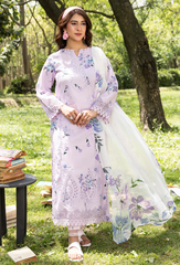 D-05 | 3Pc Unstitched Suit Printed Lawn Chikenkari Koel By Humdum