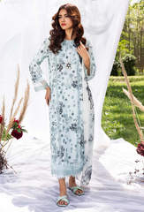 D-03 | 3Pc Unstitched Suit Printed Lawn Chikenkari Koel By Humdum