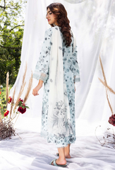 D-03 | 3Pc Unstitched Suit Printed Lawn Chikenkari Koel By Humdum