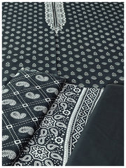 Shaista Lawn Printed 3 Piece Suit Spc Black & White Unstitched