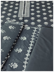 Shaista Lawn Printed 3 Piece Suit Spc Black & White Unstitched