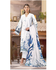 D-02 | 3Pc Unstitched Suit Digital Printed Lawn Floral V2 By Humdum