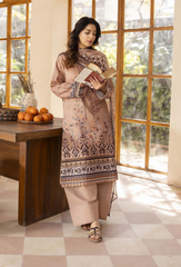 D-08 | 3Pc Unstitched Suit Embroidered Printed Lawn Zarwisha By Humdum