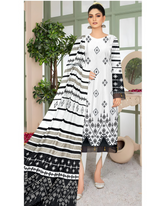 02 - Florence By Amfahh Ladies Digital Lawn Printed 3 Piece Suit - Unstitched