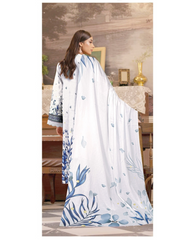 D-02 | 3Pc Unstitched Suit Digital Printed Lawn Floral V2 By Humdum