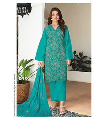 D-04 | 3Pc Unstitched Suit Bareeze Embroidered Allover Lawn Vol 2 By Humdum