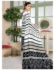 02 - Florence By Amfahh Ladies Digital Lawn Printed 3 Piece Suit - Unstitched