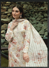 D-03 | 3 Pc Unstitched Embroidered Digital Printed Lawn Flora By Sanam Saeed