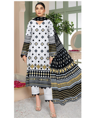 03 - Florence By Amfahh Ladies Digital Lawn Printed 3 Piece Suit - Unstitched