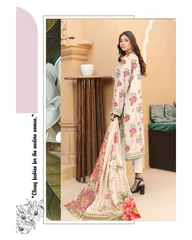 D-03 | 3Pc Unstitched Suit Printed Lawn Collection By Humdum