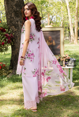 D-07 | 3Pc Unstitched Suit Printed Lawn Chikenkari Koel By Humdum