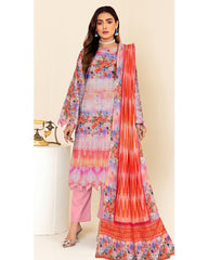 04 - Florence By Amfahh Vol 06 Ladies Digital Lawn Printed 3 Piece Suit - Unstitched