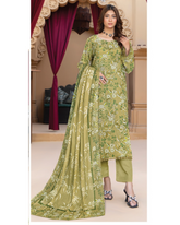 D-04 | 3Pc Unstitched Suit Digital Printed Lawn Floral V2 By Humdum