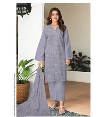 D-07 | 3Pc Unstitched Suit Bareeze Embroidered Allover Lawn Vol 2 By Humdum