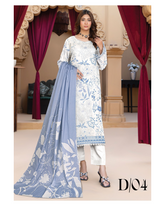 D-04 | 3Pc Unstitched Suit Printed Lawn Collection By Humdum