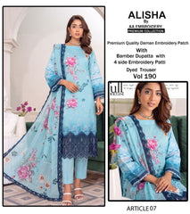 Embroidered Print Kari Lawn By Alisha 3Pc Unstitched