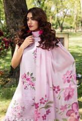 D-07 | 3Pc Unstitched Suit Printed Lawn Chikenkari Koel By Humdum